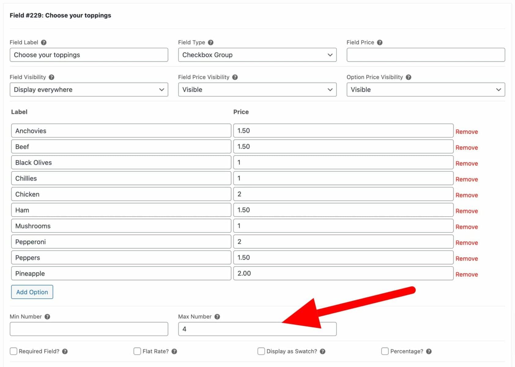 Setting minimum and maximum numbers for checkbox groups