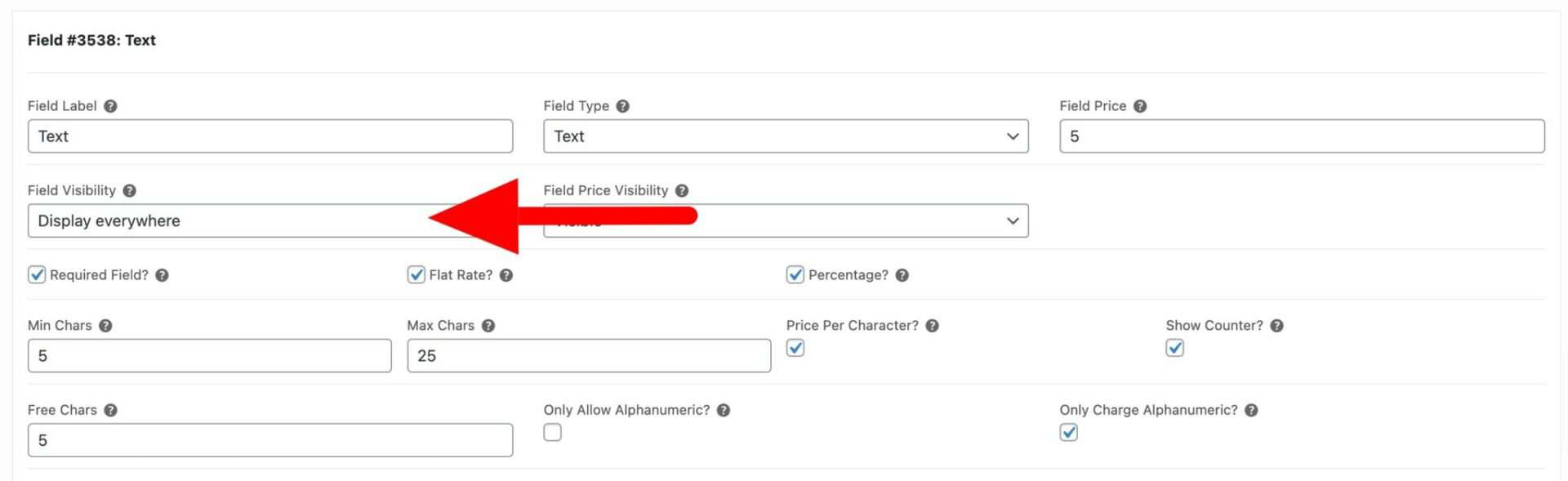 WooCommerce field visibility setting