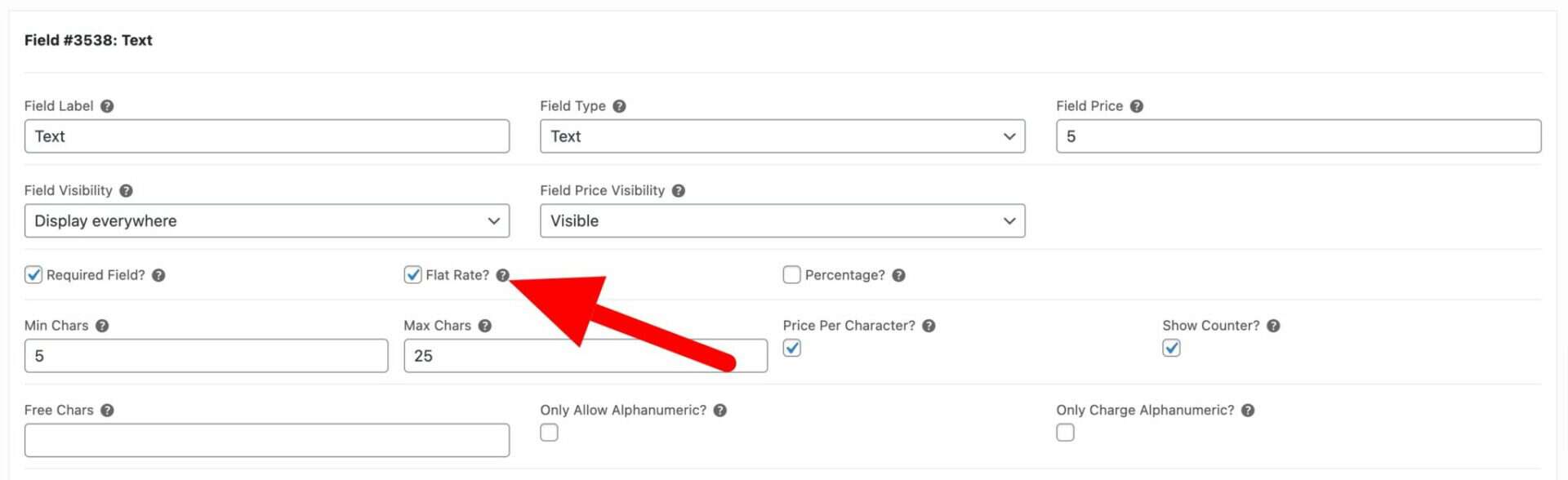 Flat rate price setting