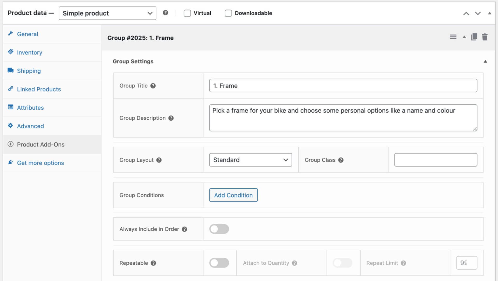 Composite products - Group title and description