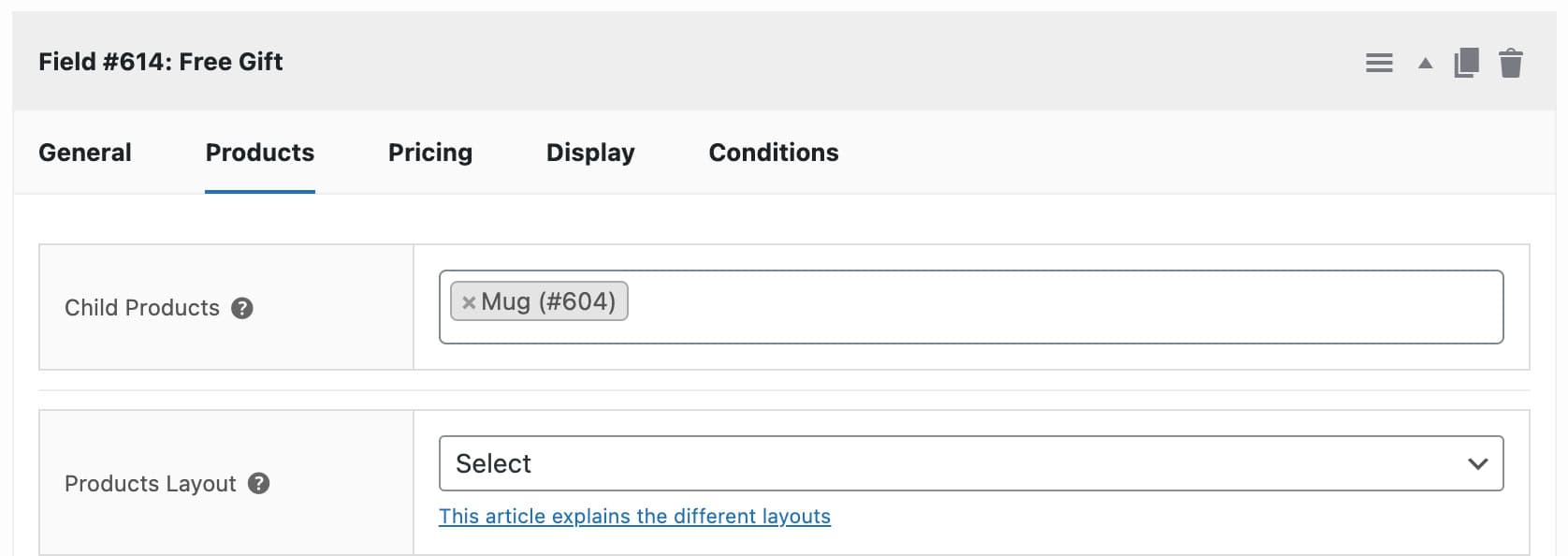 Adding a free gift product with an applied condition