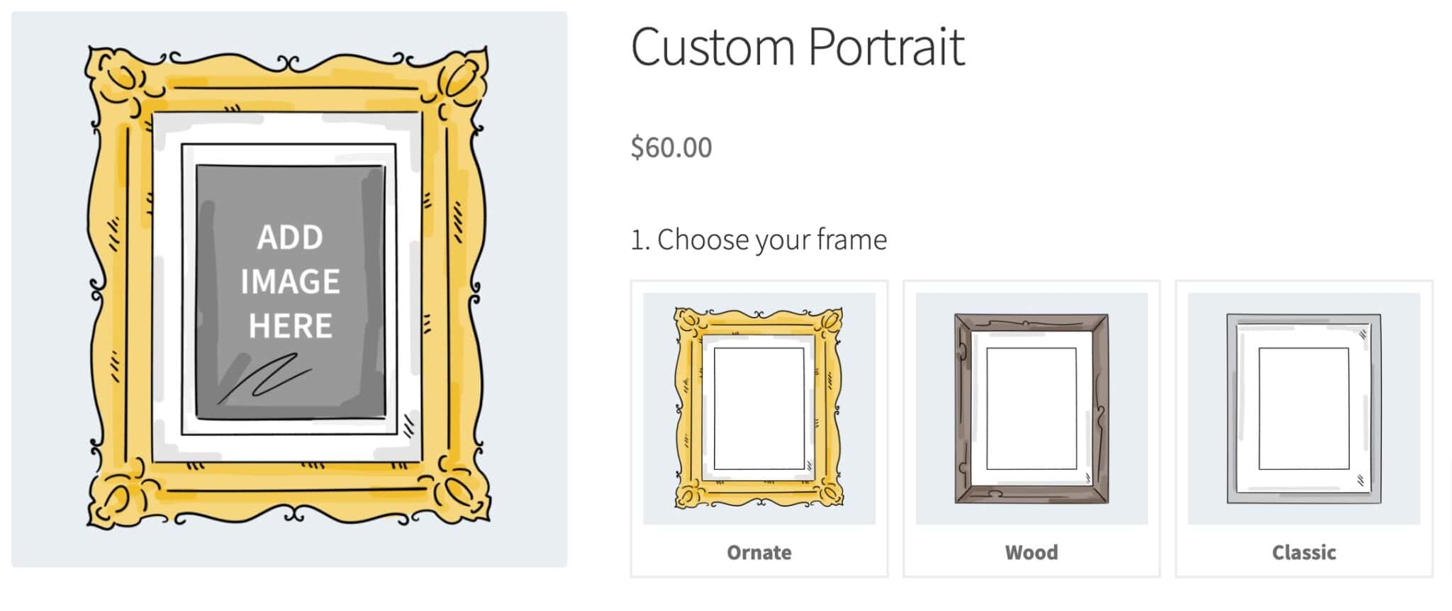 Create custom portrait and framing products in WooCommerce