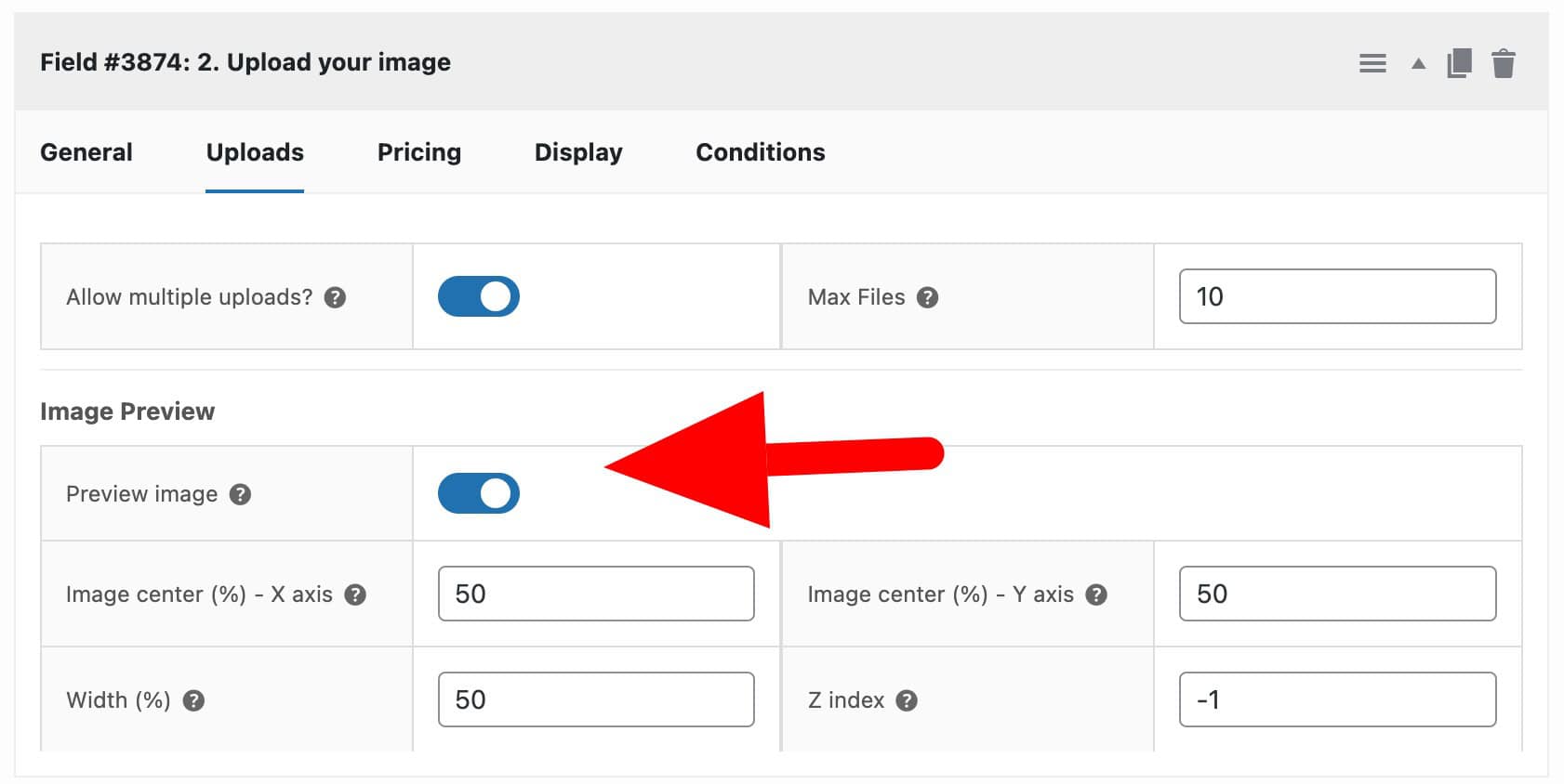Image Preview setting