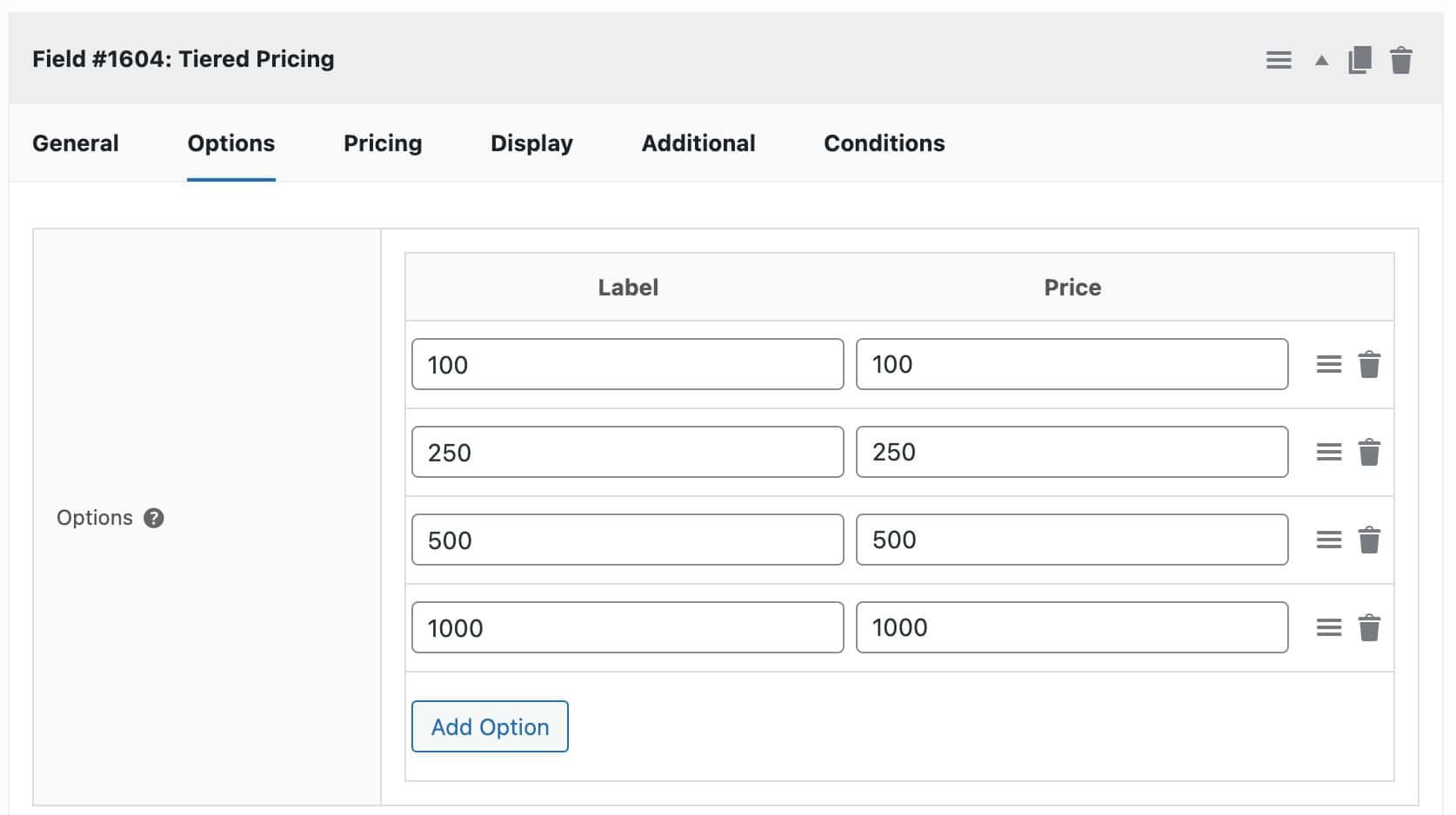 Radio button as swatch input field