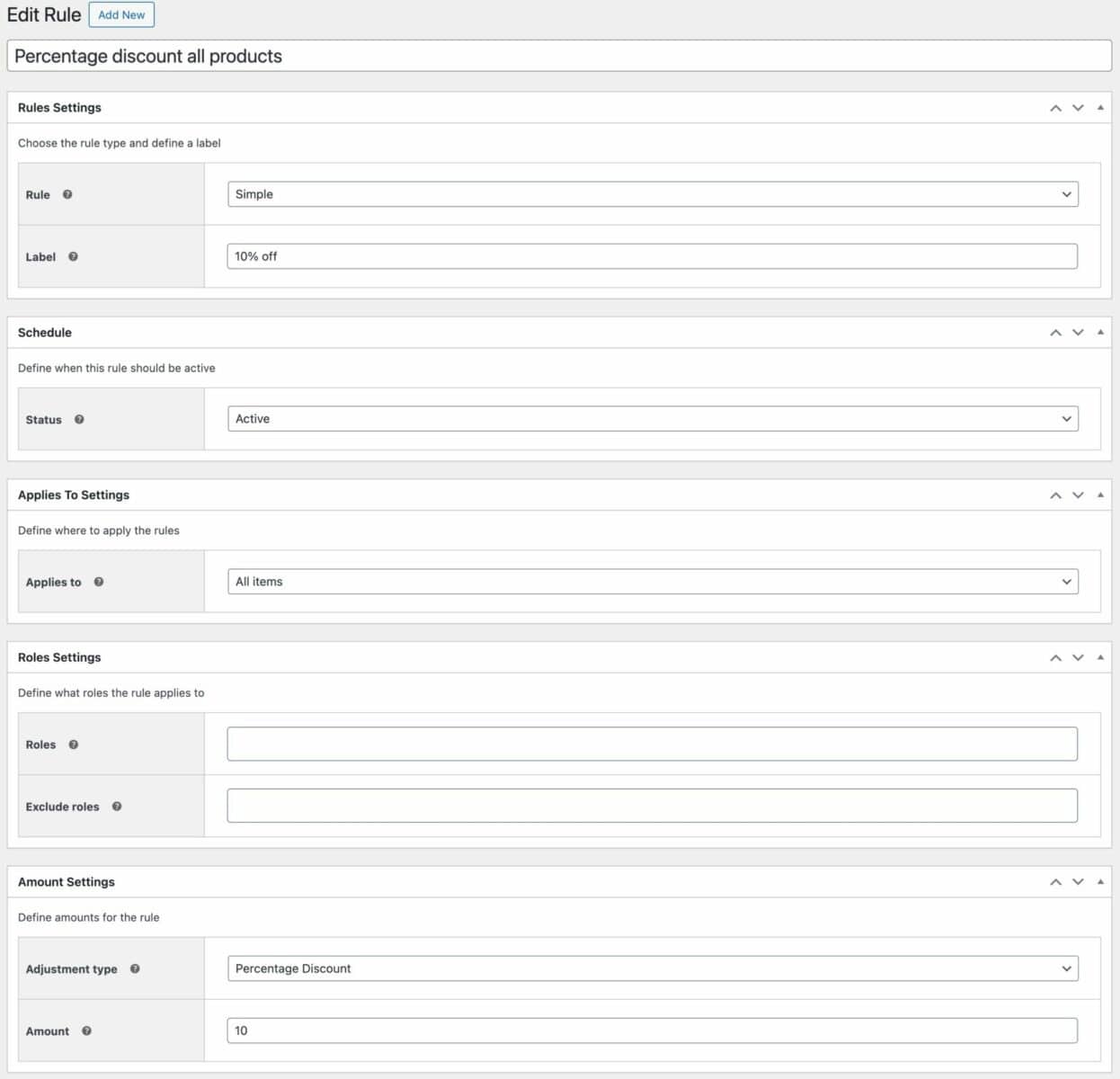 Apply a percentage discount to all products in WooCommerce
