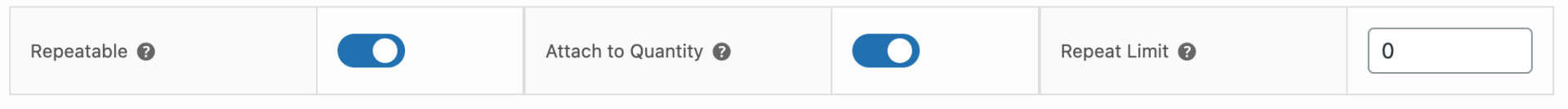Setting to link repeatable groups to quantity field