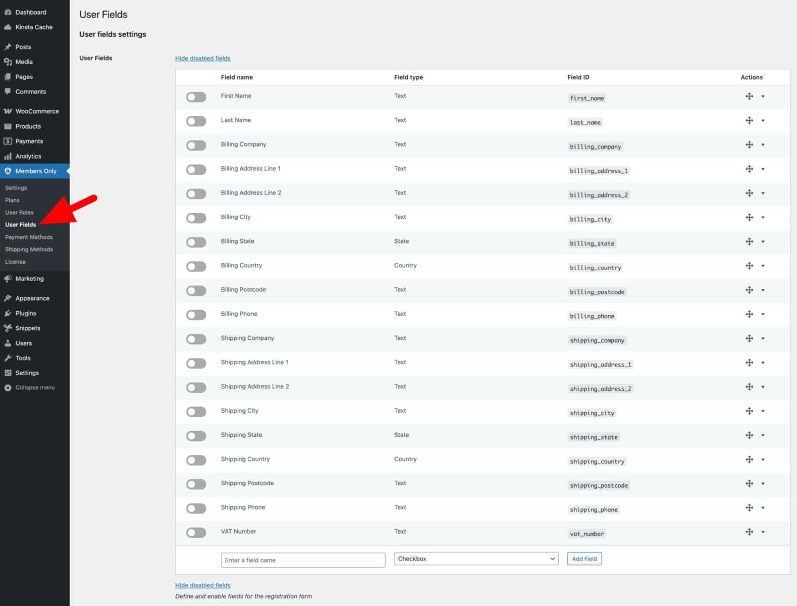 WooCommerce custom registration fields