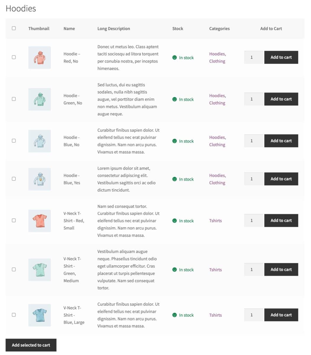 Display variations as single products using WooCommerce Product Table Ultimate