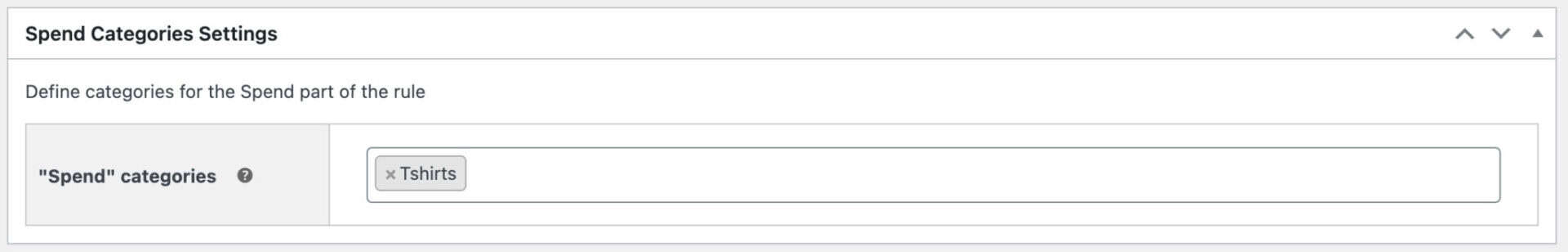 Spend Categories Settings