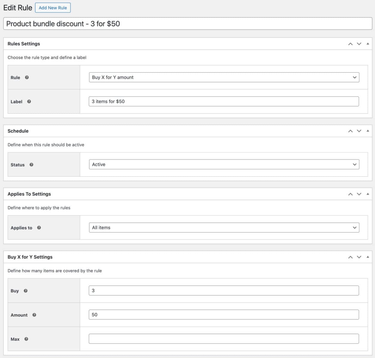 WooCommerce product bundle discount settings