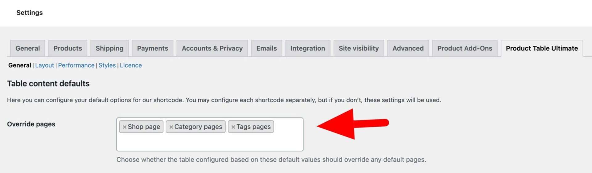 Display forms on shop and archive pages setting