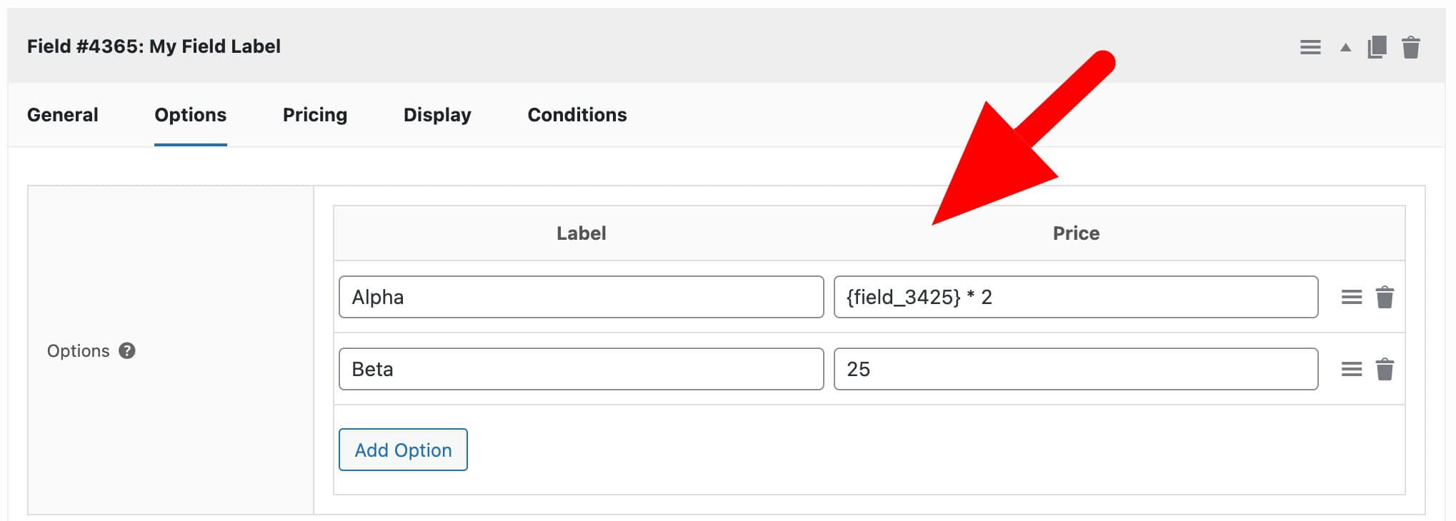 Set field and option prices using formulas - Plugin Republic
