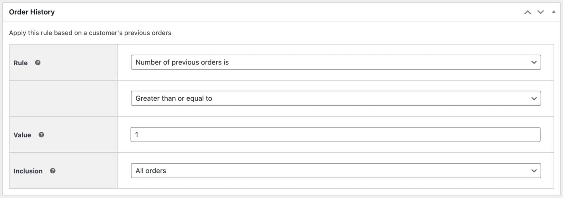 WooCommerce discount for existing customers setting