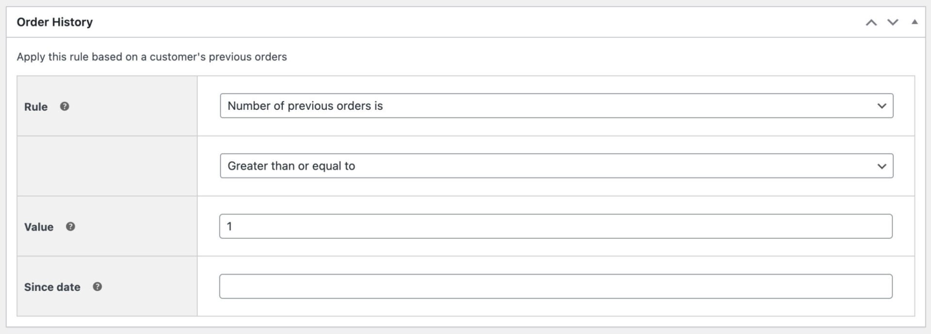 WooCommerce discount for existing customers setting