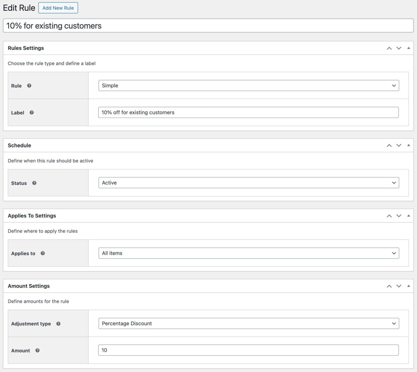 WooCommerce simple discount rule