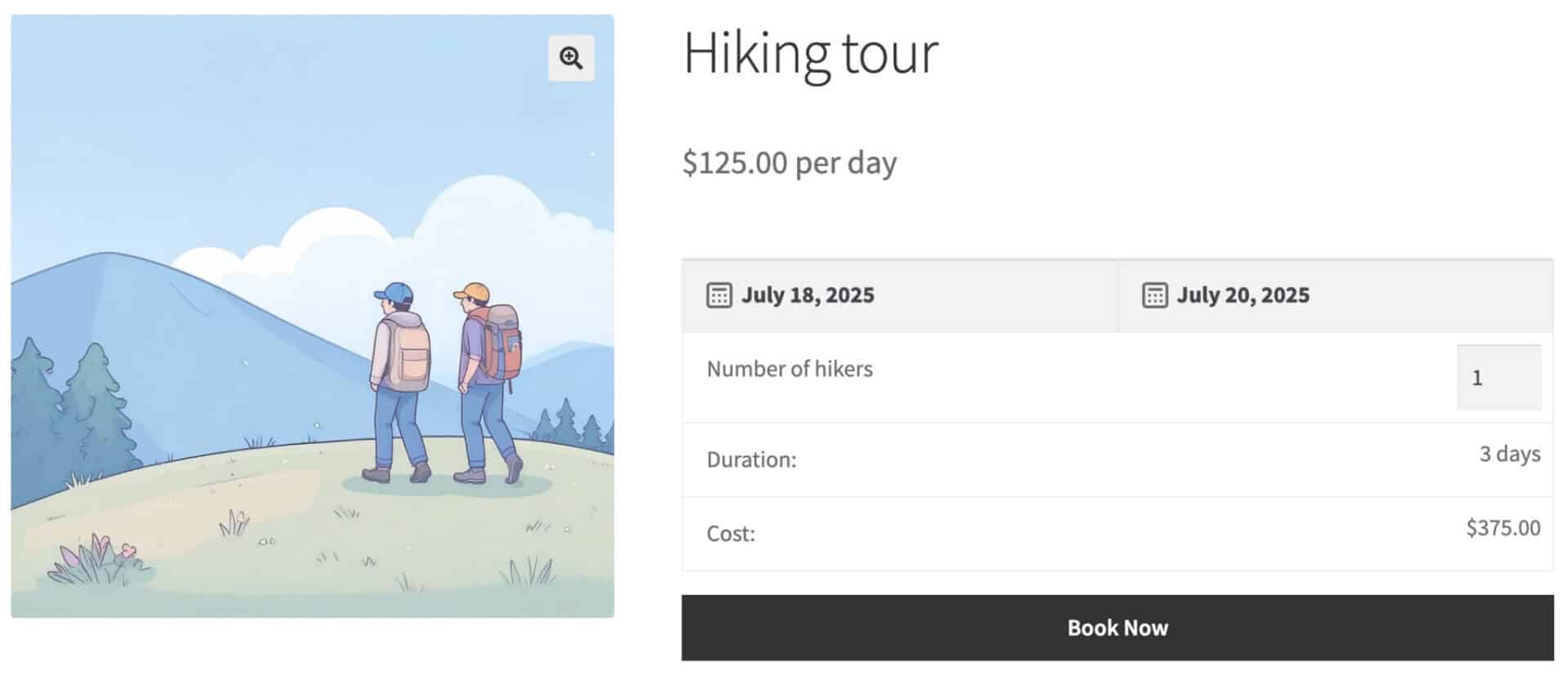 Basic hiking tour product