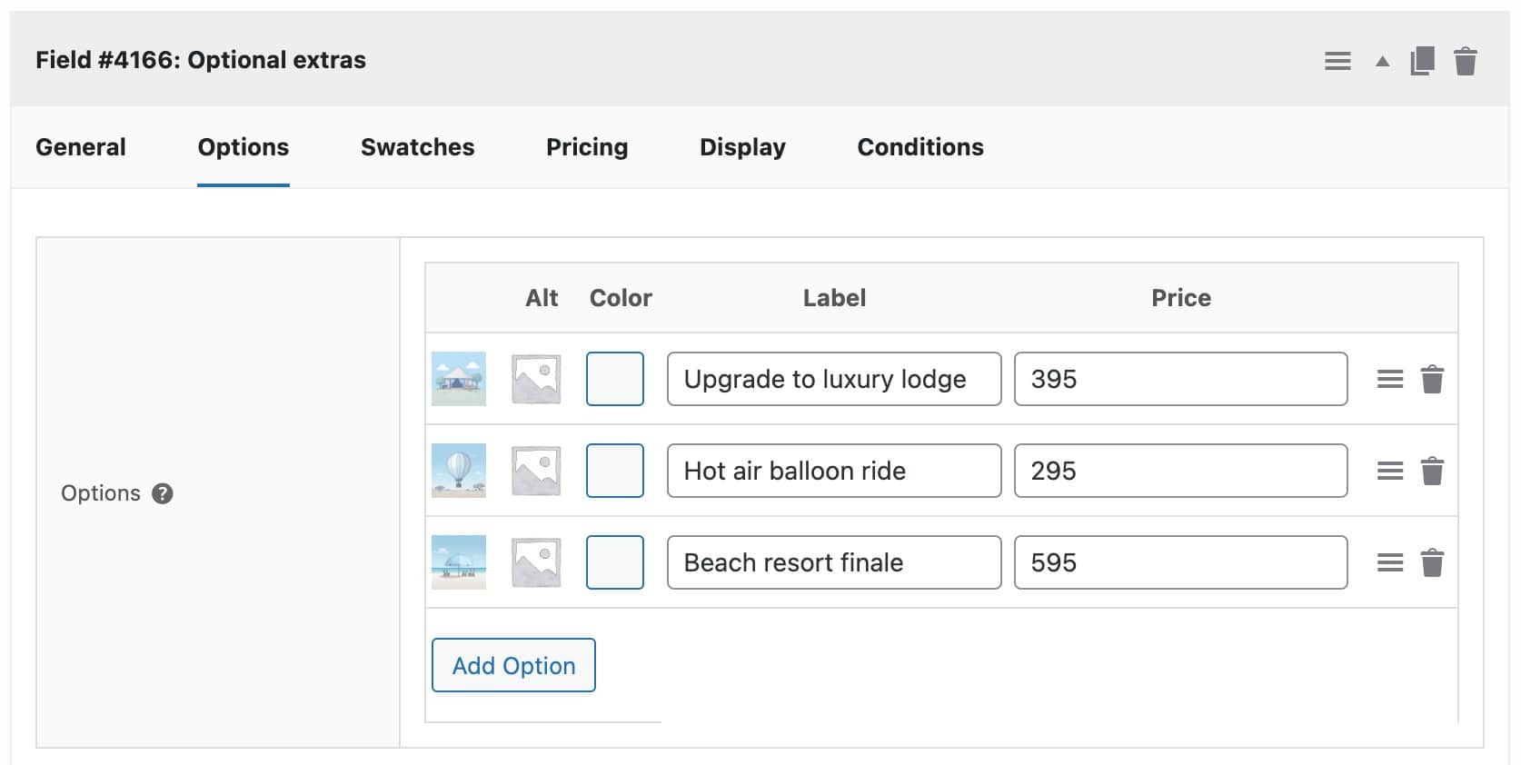 Safari swatch options
