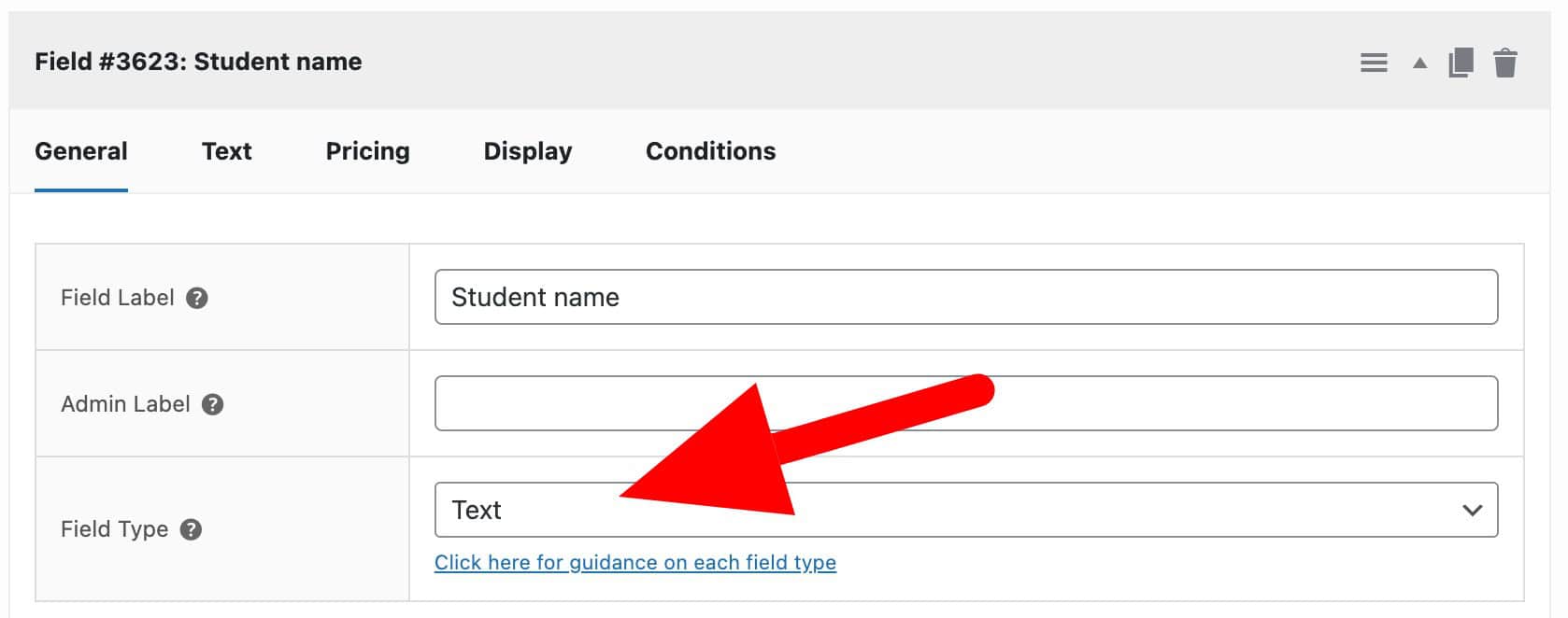 Enrolment field text input