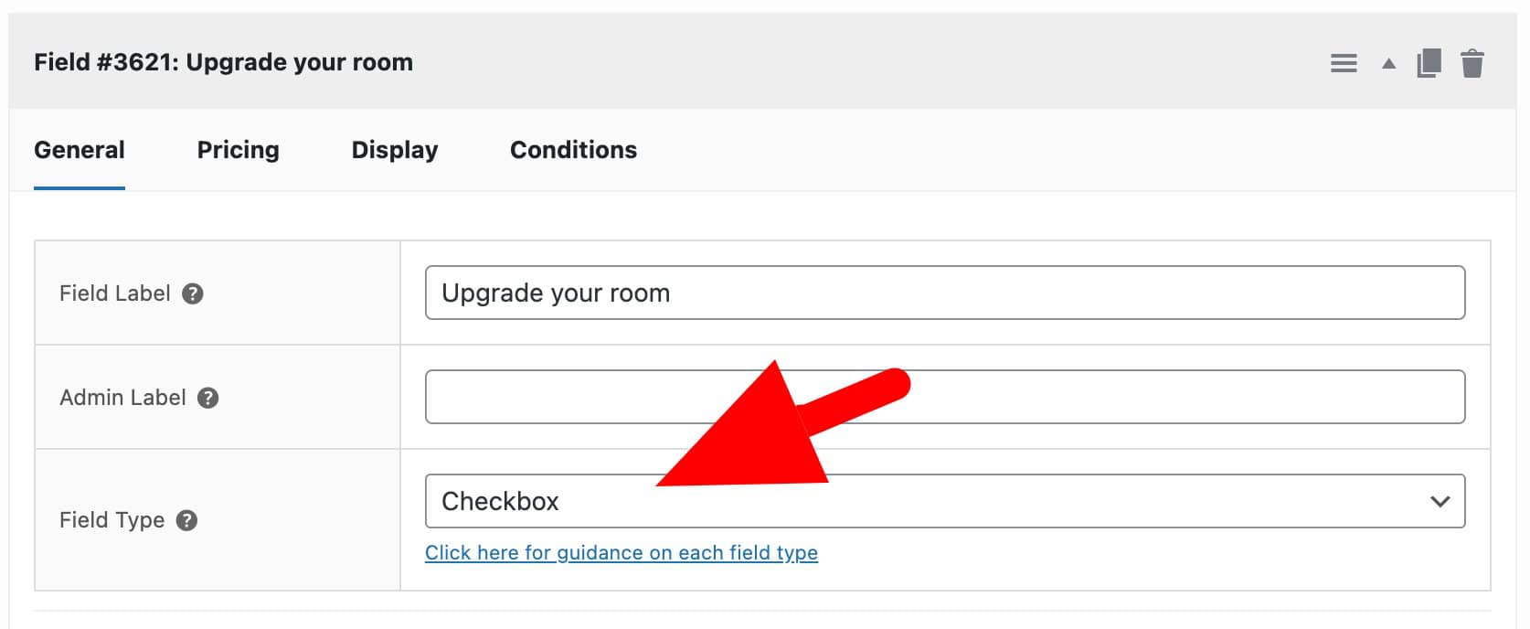 Checkbox setting to upgrade room