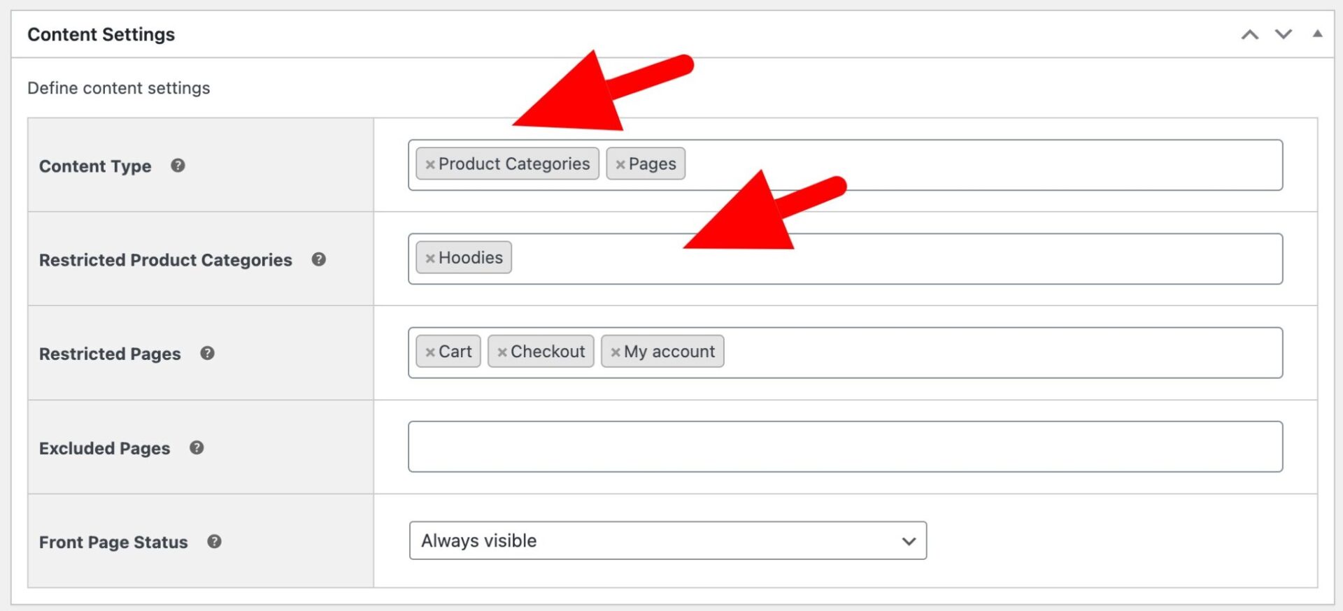 Catalog mode by category