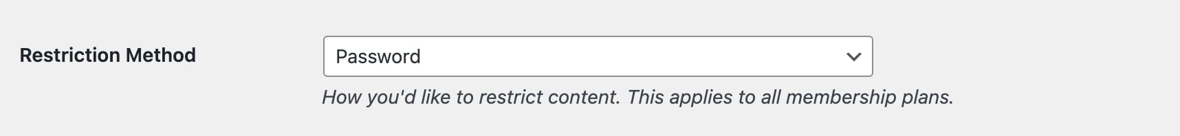 Password restriction setting