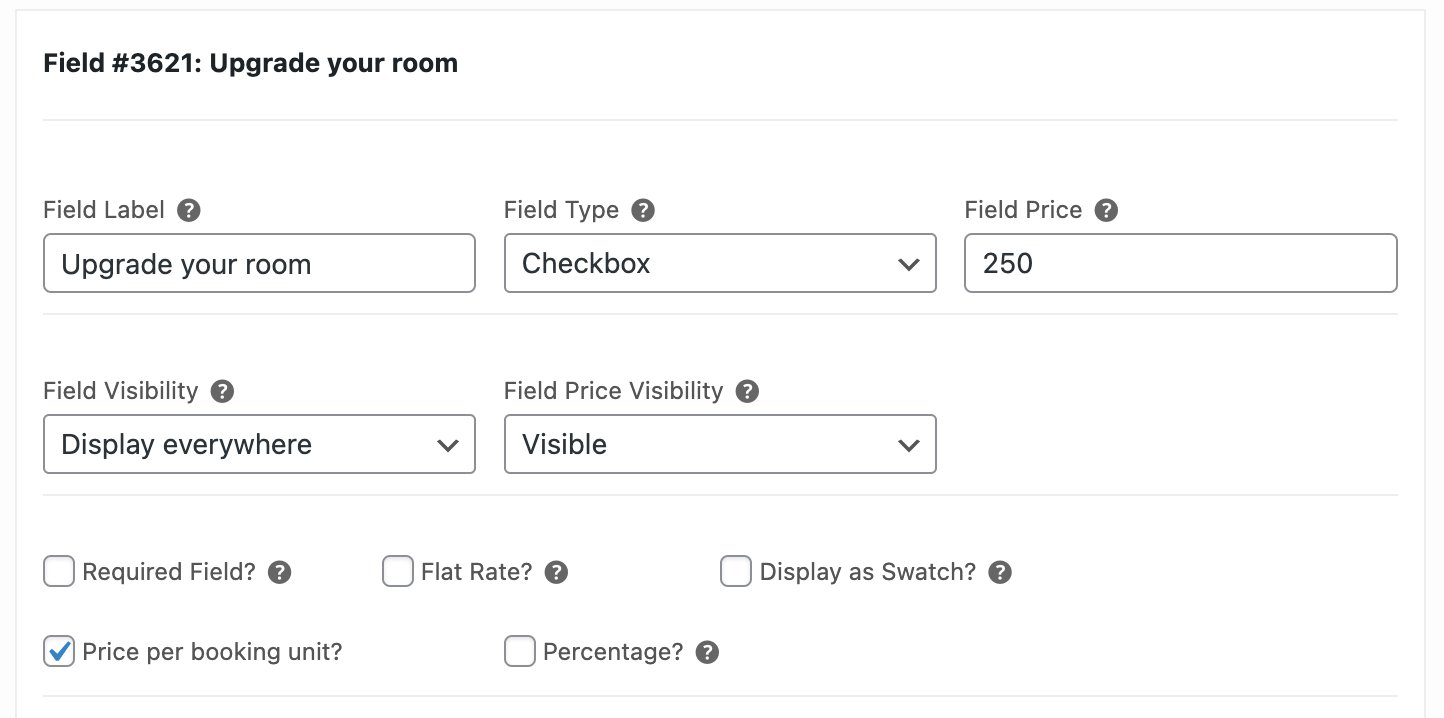 Extra options for course bookings