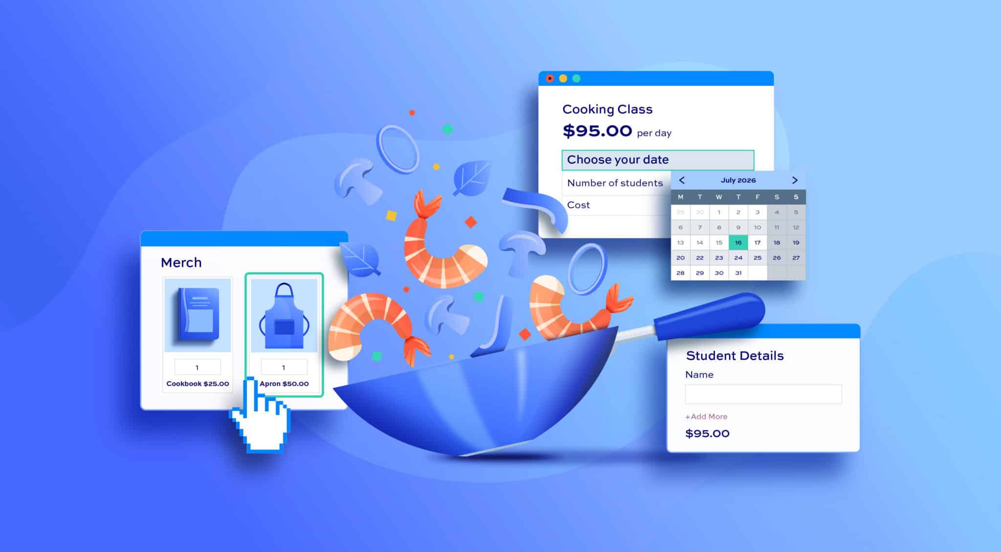 Sell bookings for courses through WooCommerce