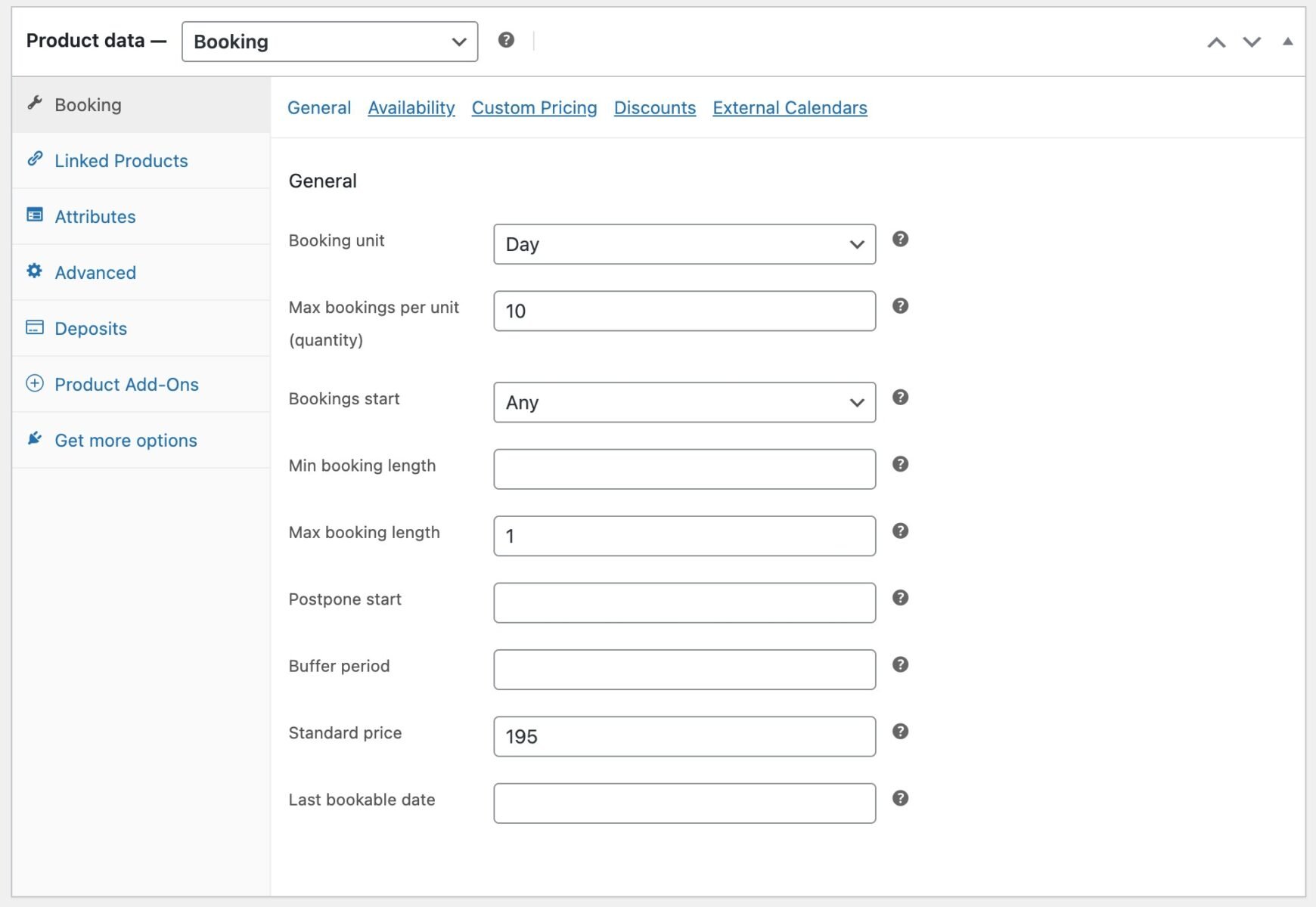 Settings for workshop on specific days
