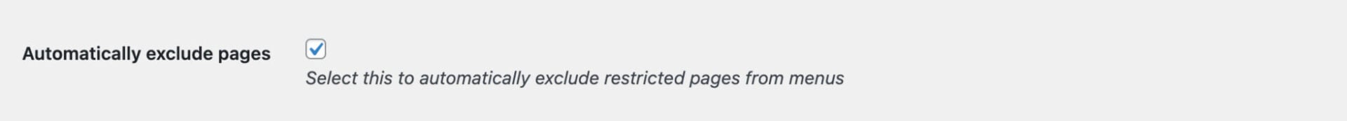Automatically exclude restricted pages from menus