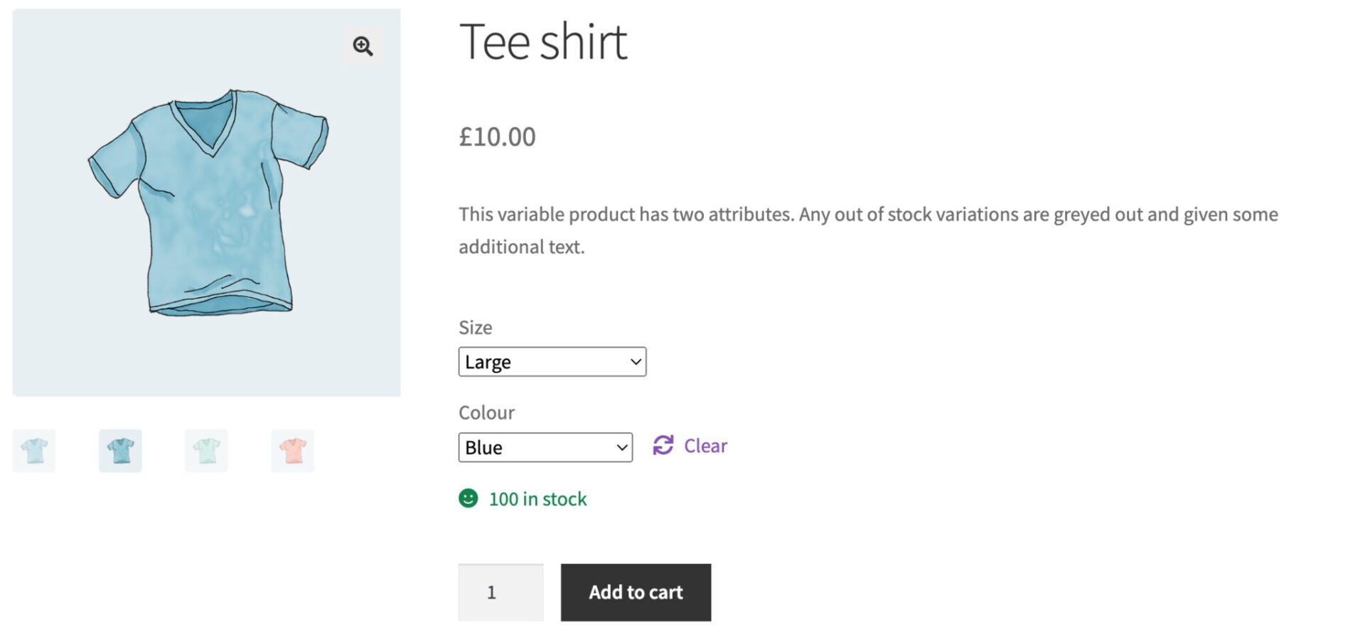 WooCommerce variation