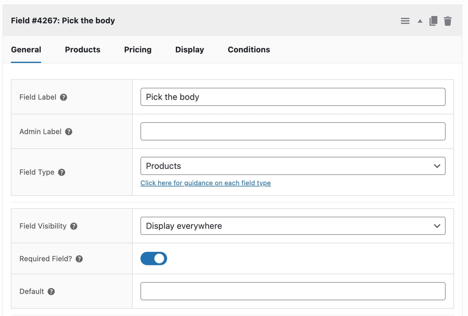 Options for product components