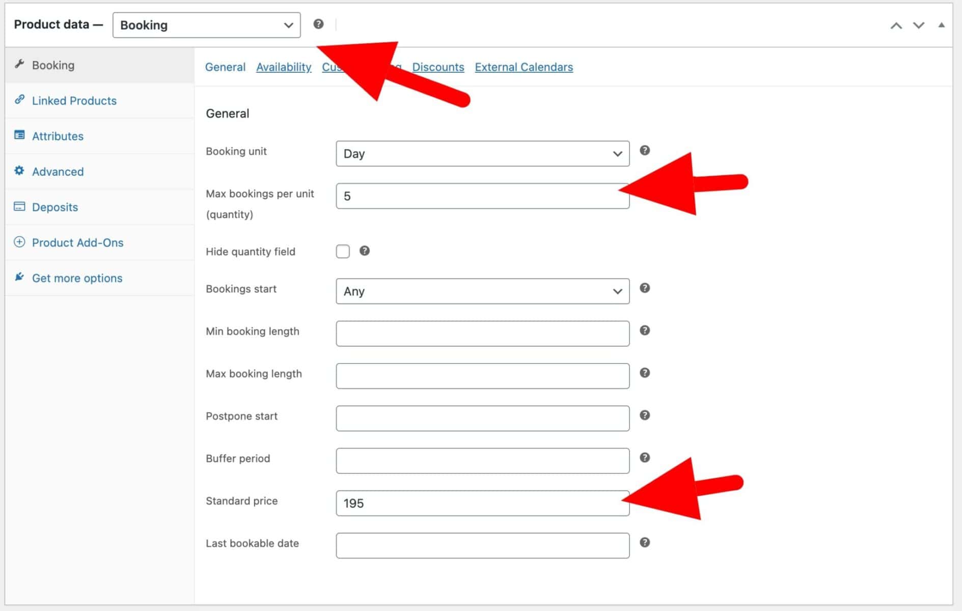 Excavator bucket settings