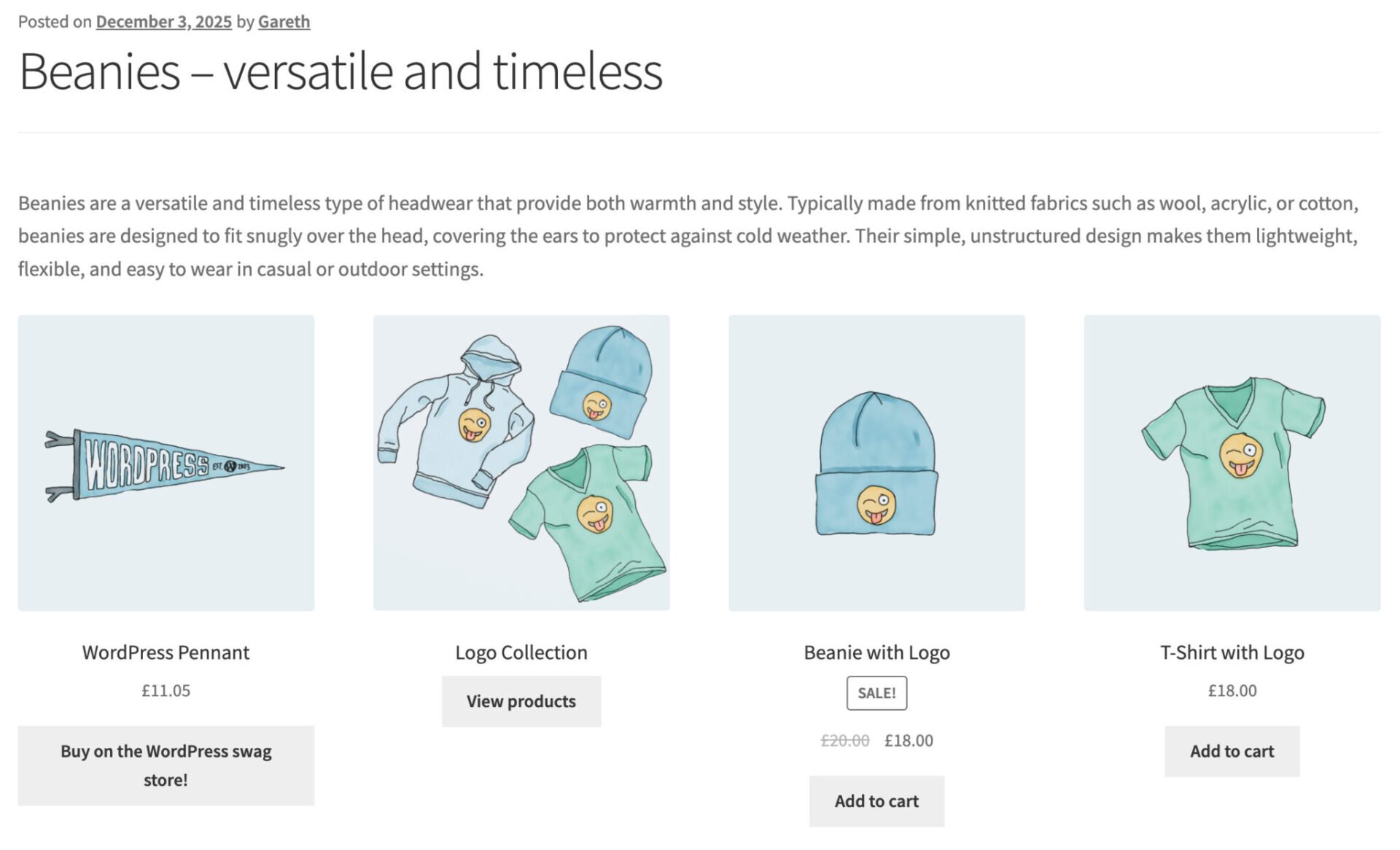 WooCommerce recent products