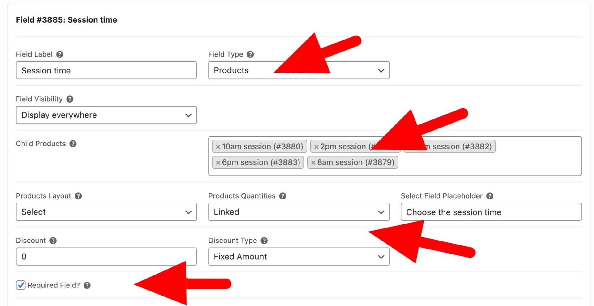 WooCommerce slot times settings