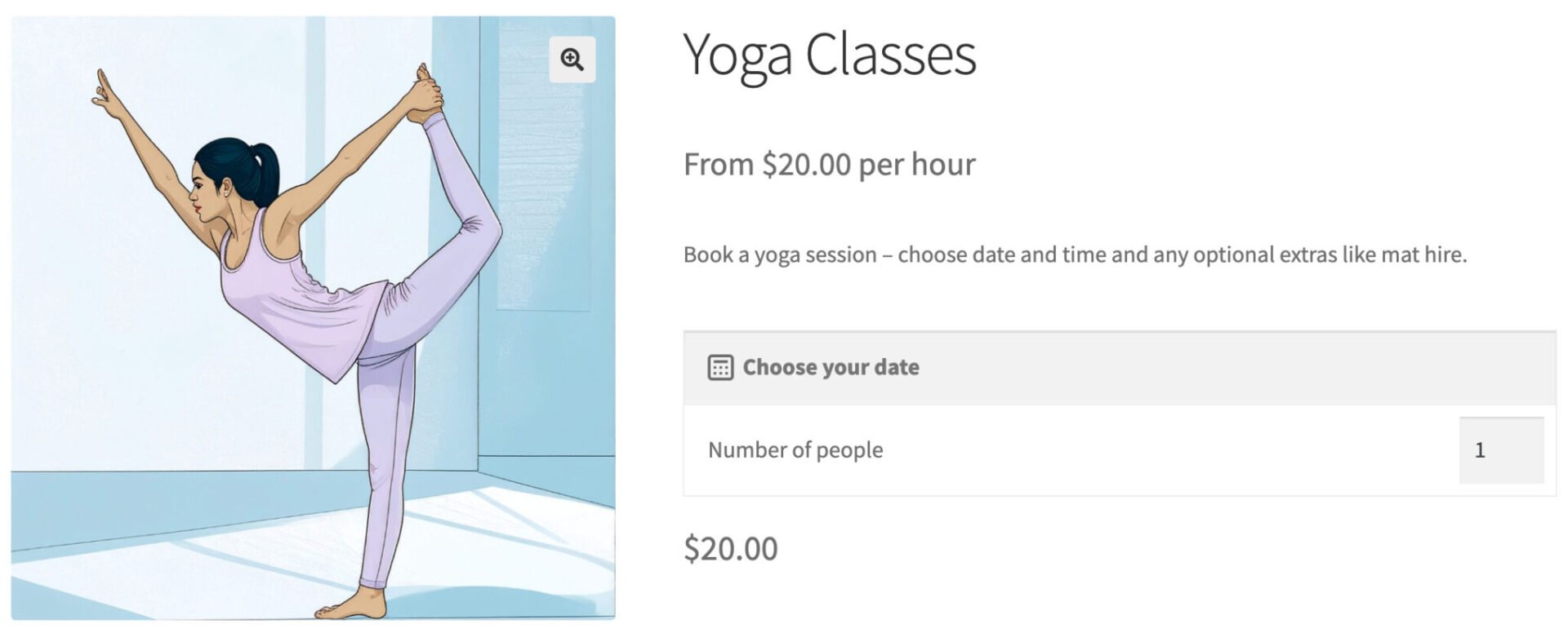 Choose the date of your yoga class