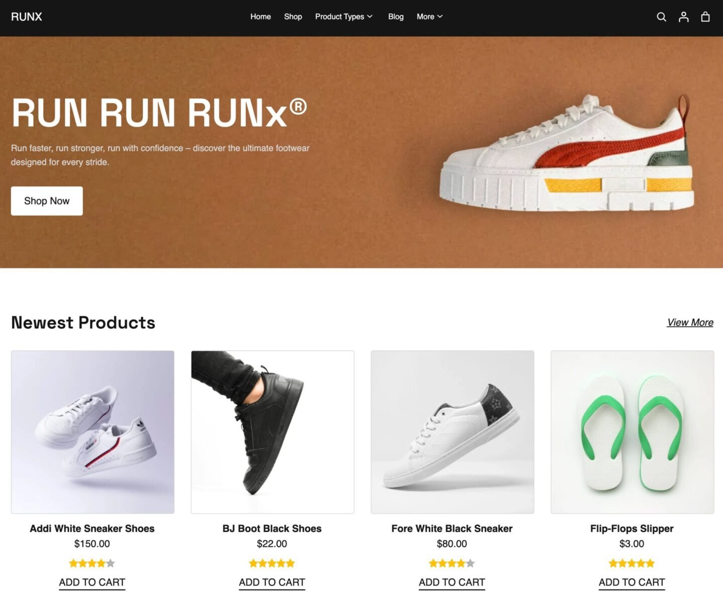 Typical WooCommerce shop page