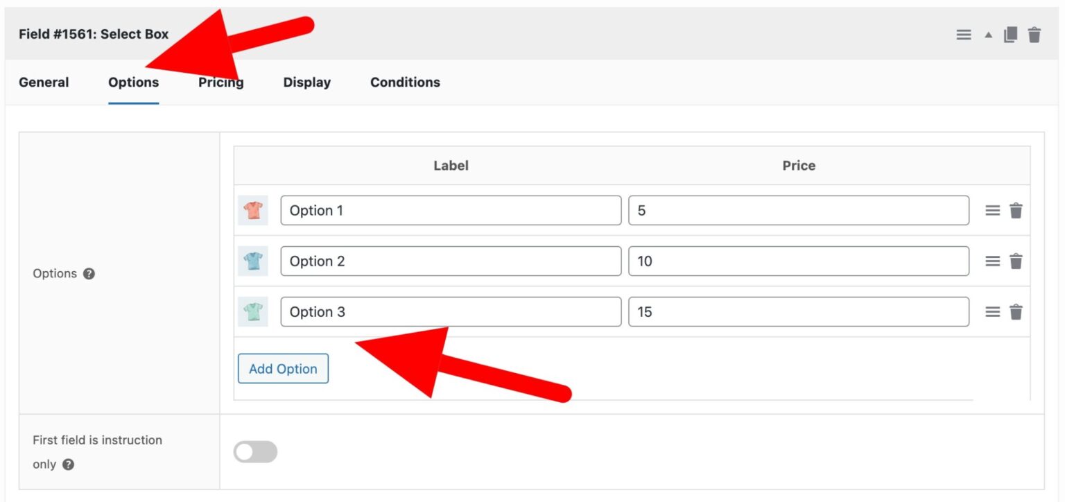 Add your first Product Add-Ons field - Plugin Republic