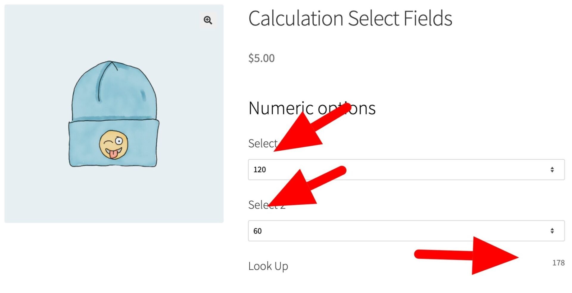 Using numeric values in select fields for look up tables