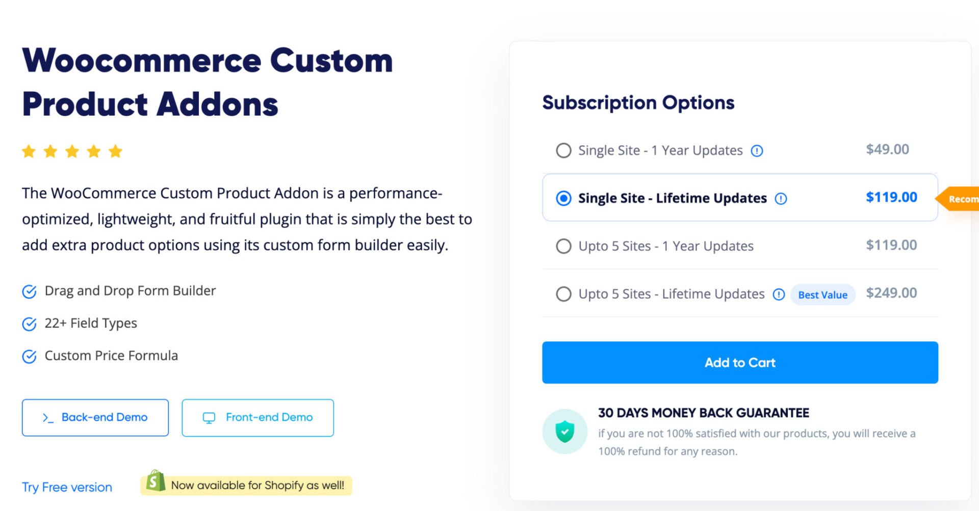 Acowebs Woocommerce Custom Product Addons