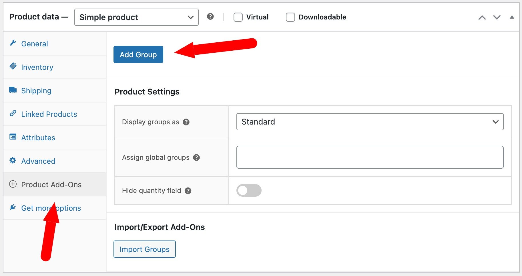 Add new extra product options in WooCommerce