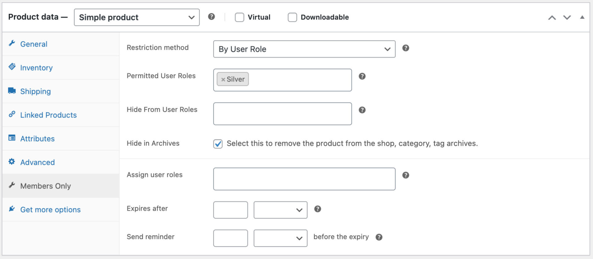 WooCommerce Members Only memberships plugin - single product restriction rules