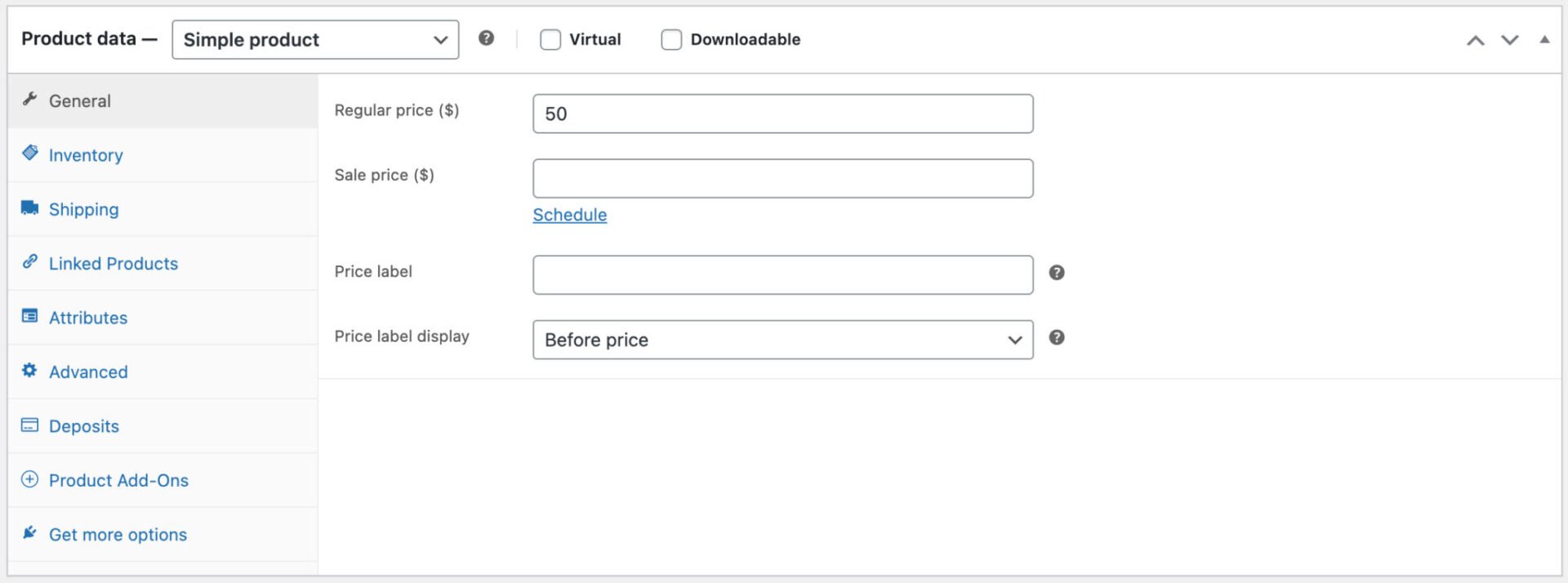 Price settings for security deposit product