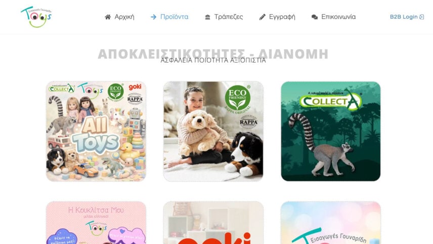 Building a B2B website for a toy company