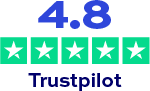 4.8 star rating on Trustpilot