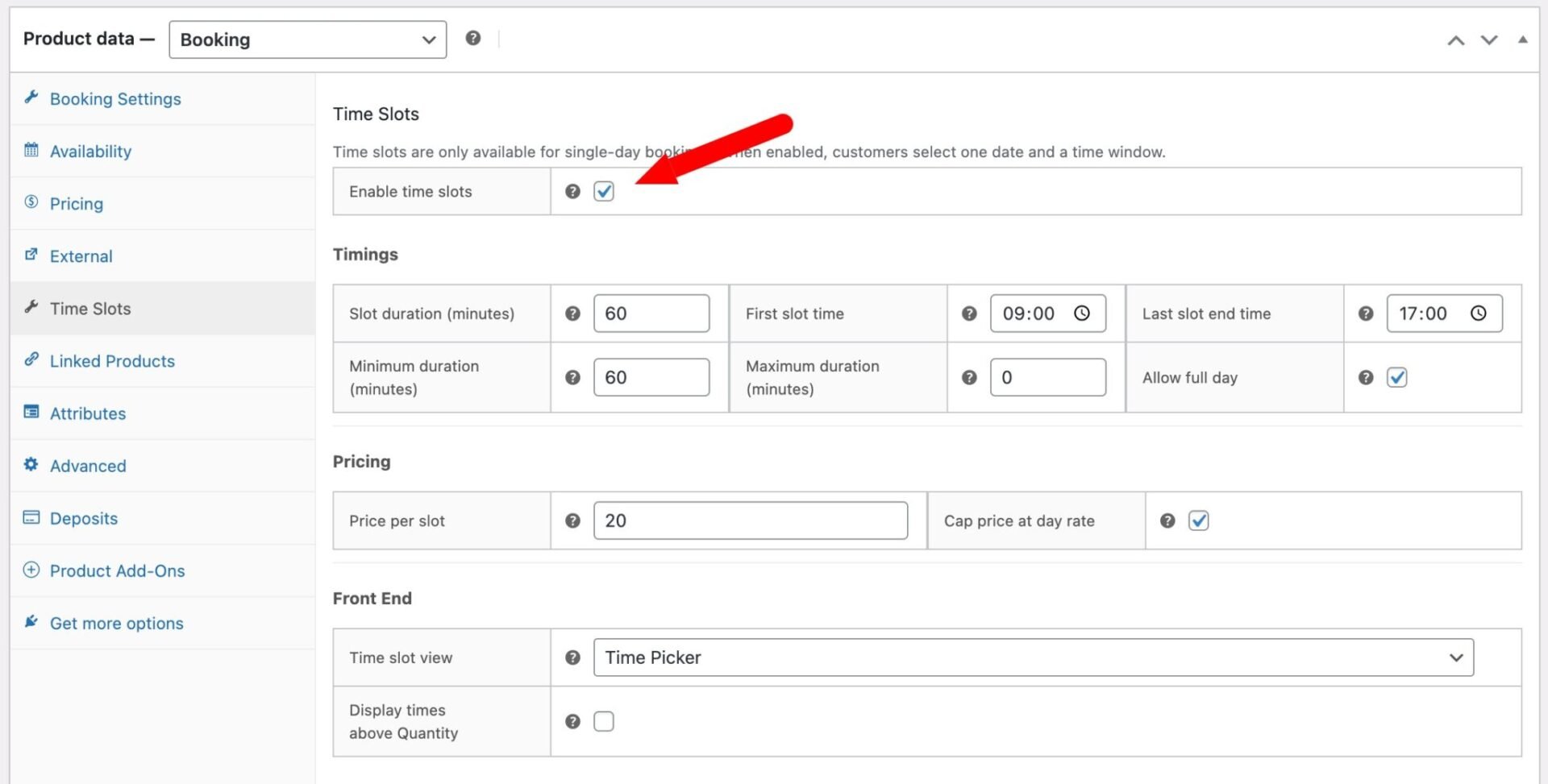 Enable time slots for WooCommerce boat hires