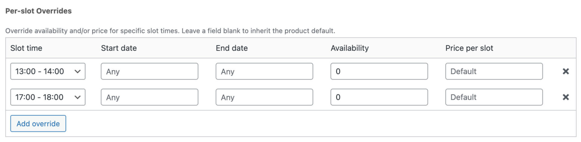 WooCommerce yoga class time slot overrides x.jpg