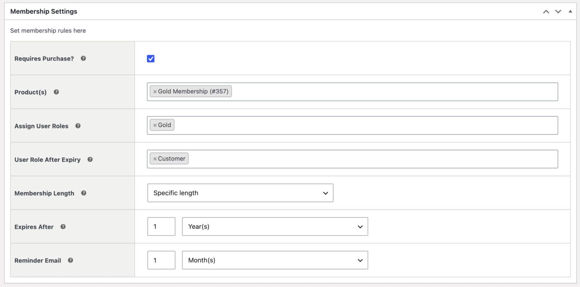 Setting to require the user to purchase membership
