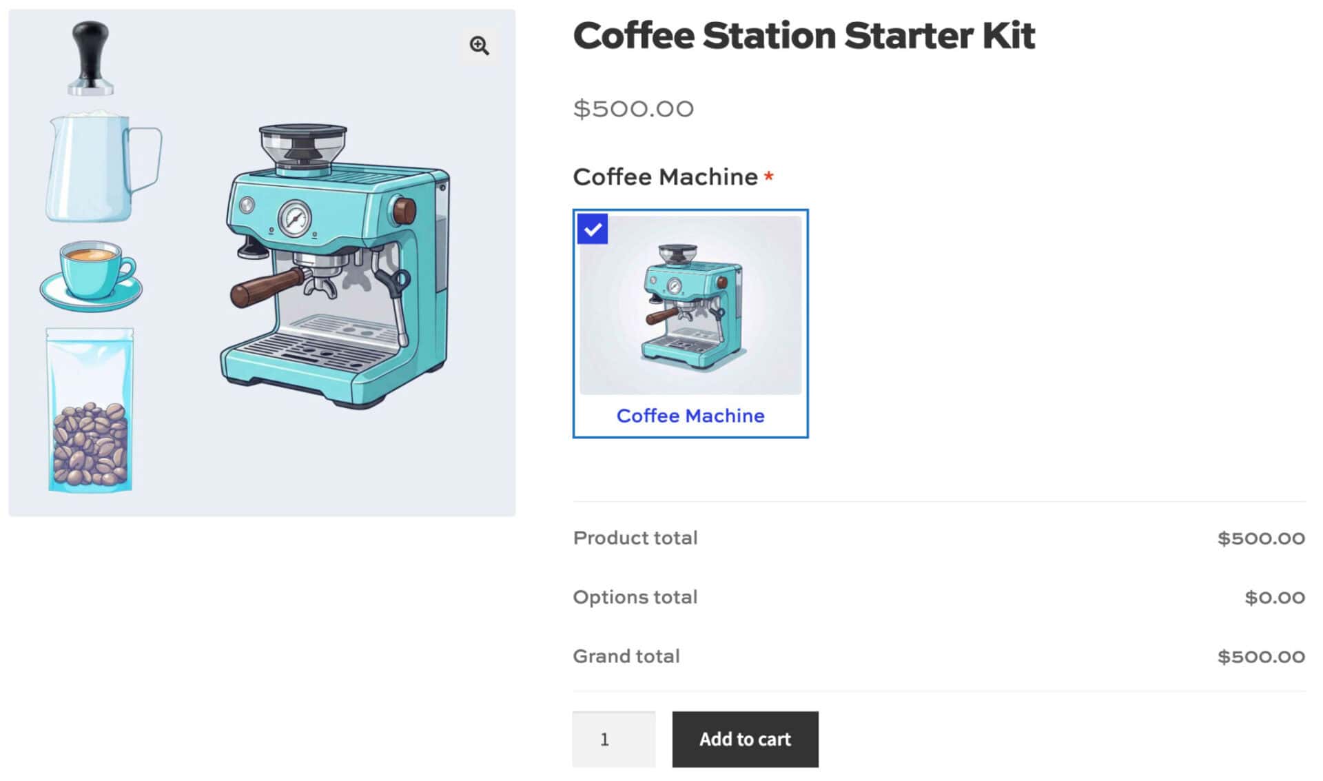 Coffee Station Starter Kit with first field