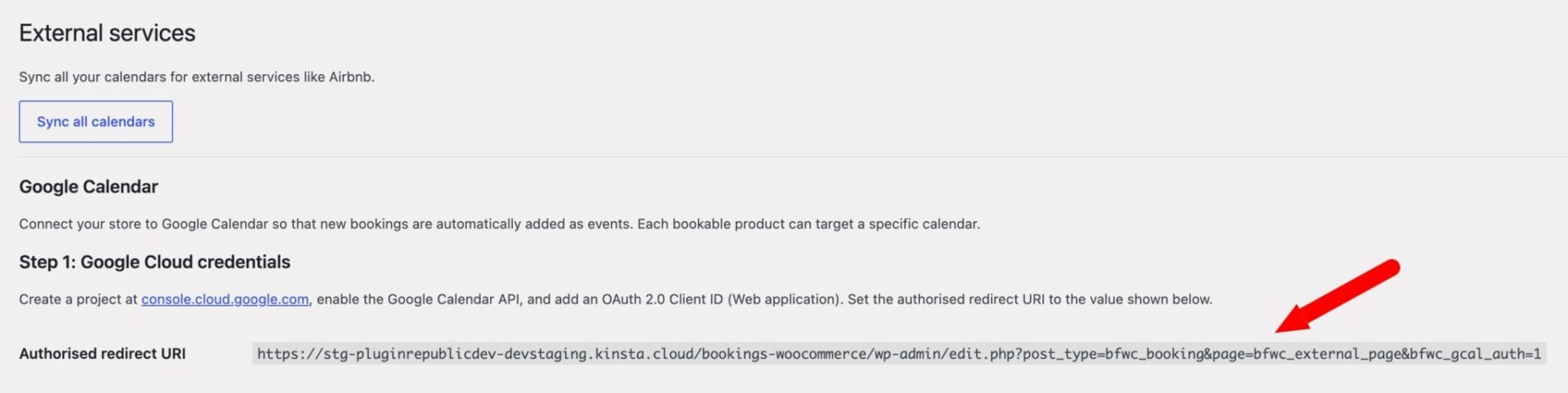 Settings in Booking for WooCommerce external tab