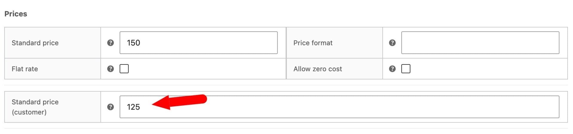 Role based price for booking